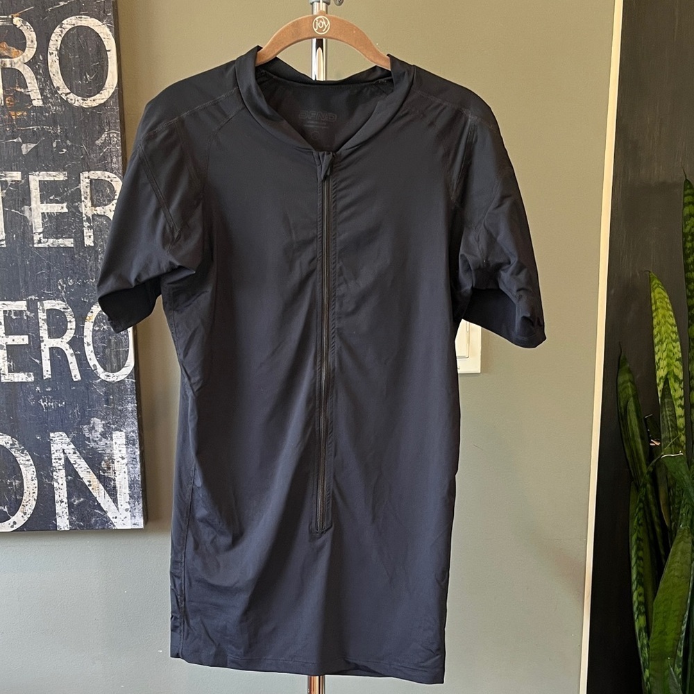 🥑 DFND 3/4 zip men's short sleeve compression shirt black large - Picture 2 of 10